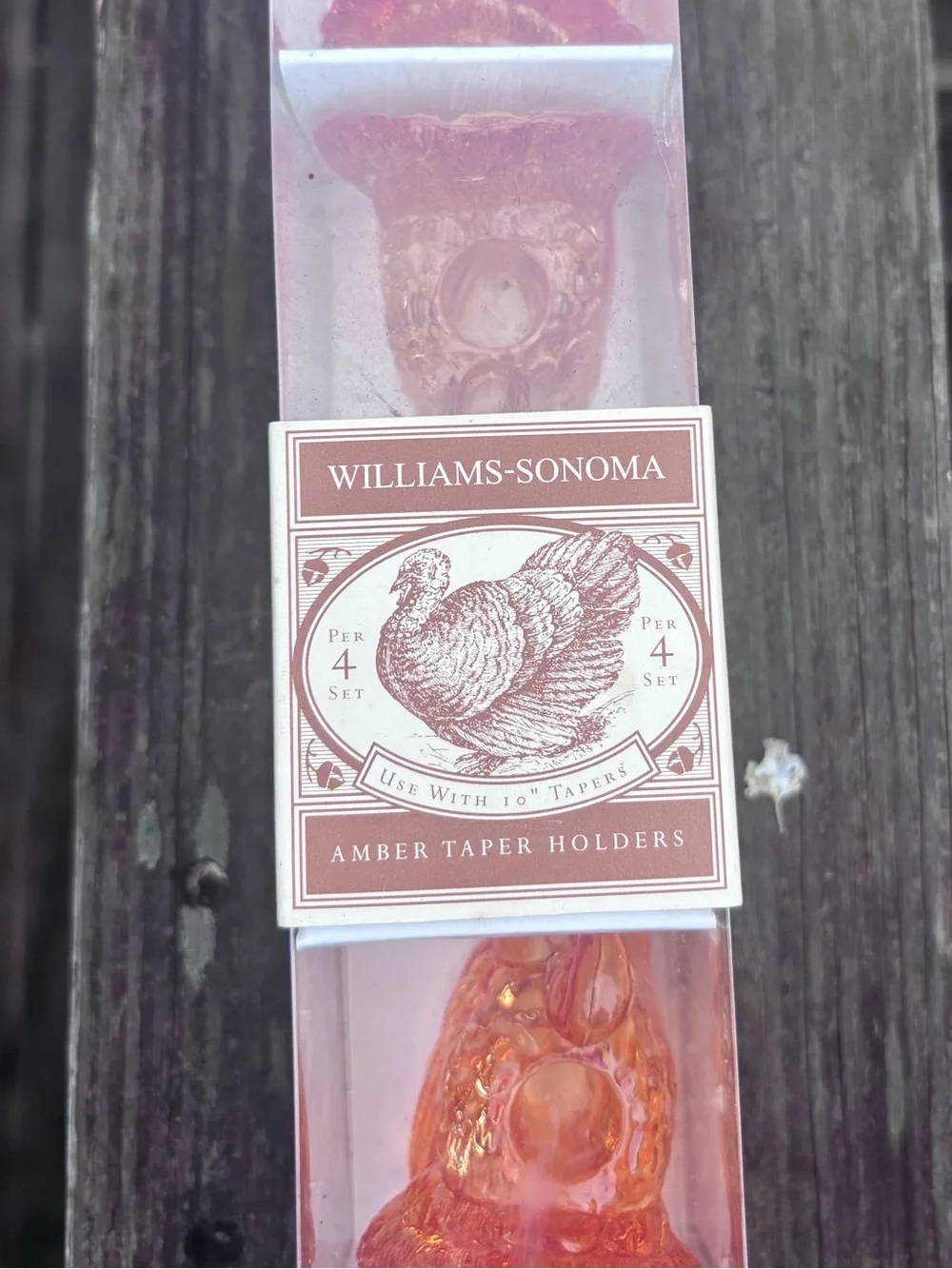 Williams Sonoma Turkey Taper Holders Set of 4 Thanksgiving